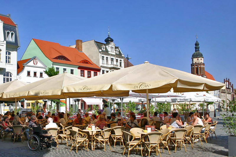 Das Eiscafé Da Capo am Altmarkt in Cottbus